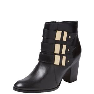 Seychelles Black leather buckle detail booties